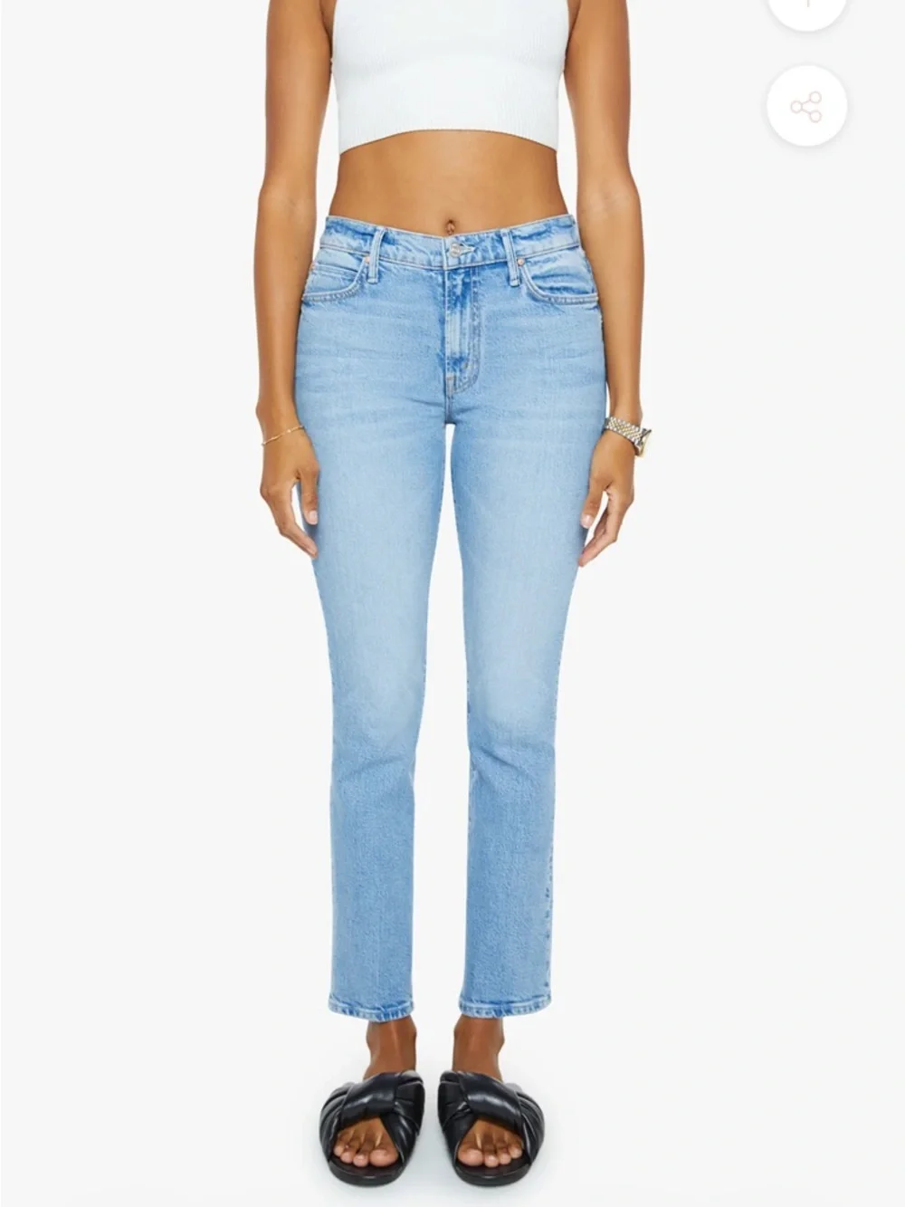 MOTHER THE RASCAL HOVER BLUE HIGH RISE JEANS - Picture 5 of 9